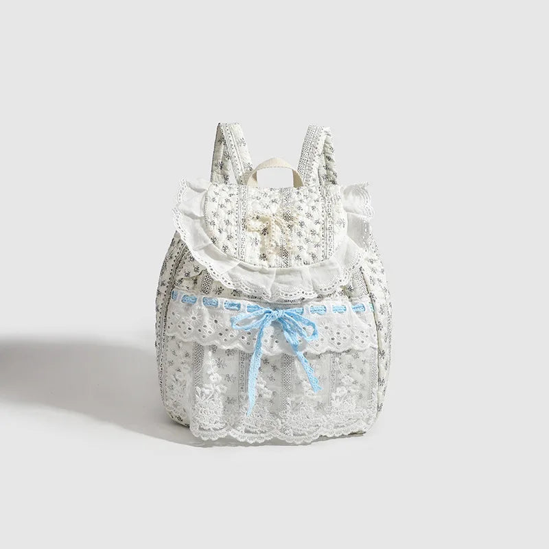 Student Schoolbag Korean - Student's Schoolbag Korean Version Kawaii Fashion Bag Lace Bow Backpack Cloth Bag Sweet Style