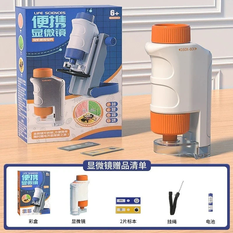 High definition 1200 times microscope toy set for primary and secondary school students science experiment puzzle science and