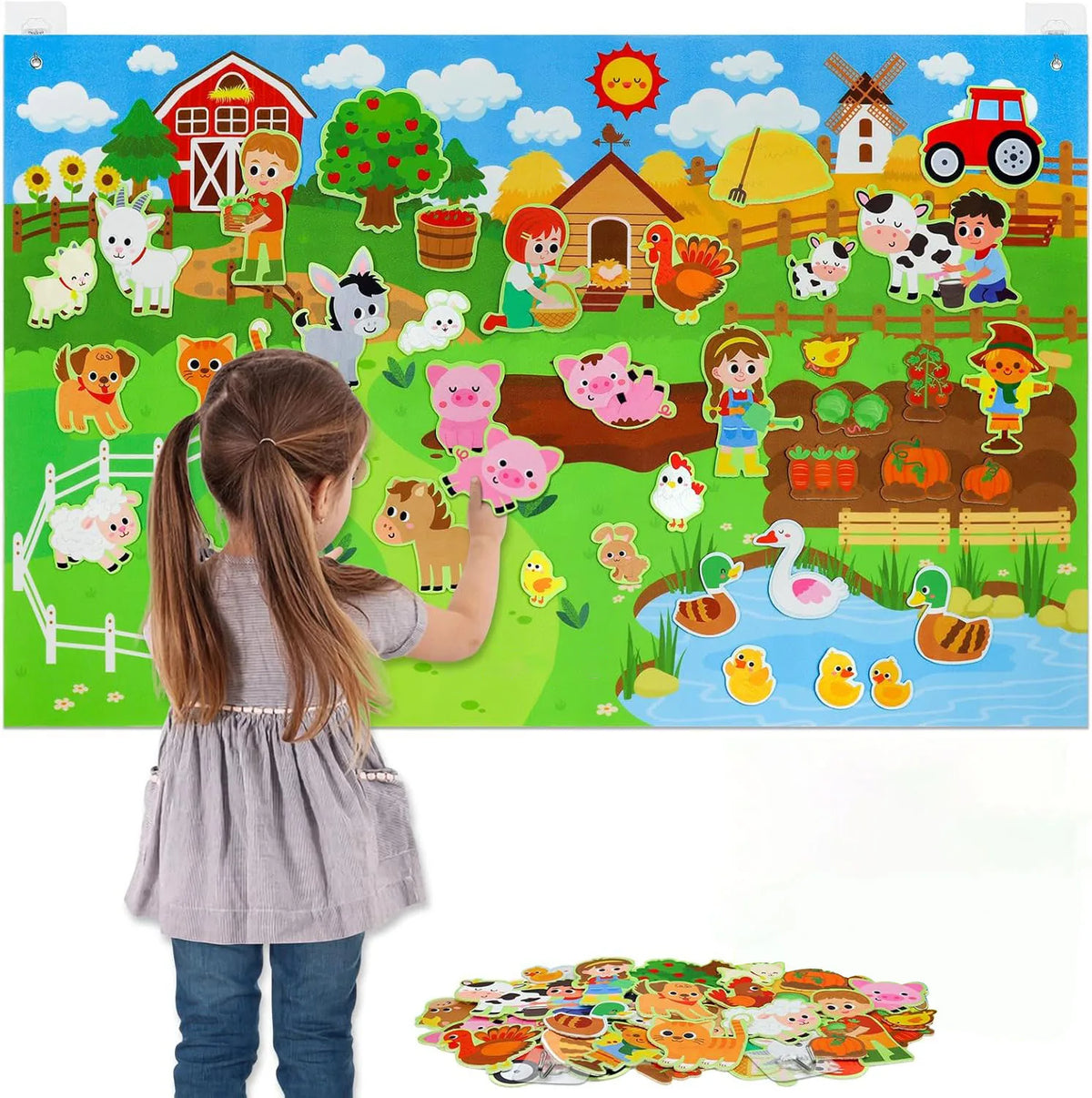 Ocean Felt Story Board Toys Farm Animals Early Learning Storytelling Flannel Board Classroom Educational Interactive Play Kit