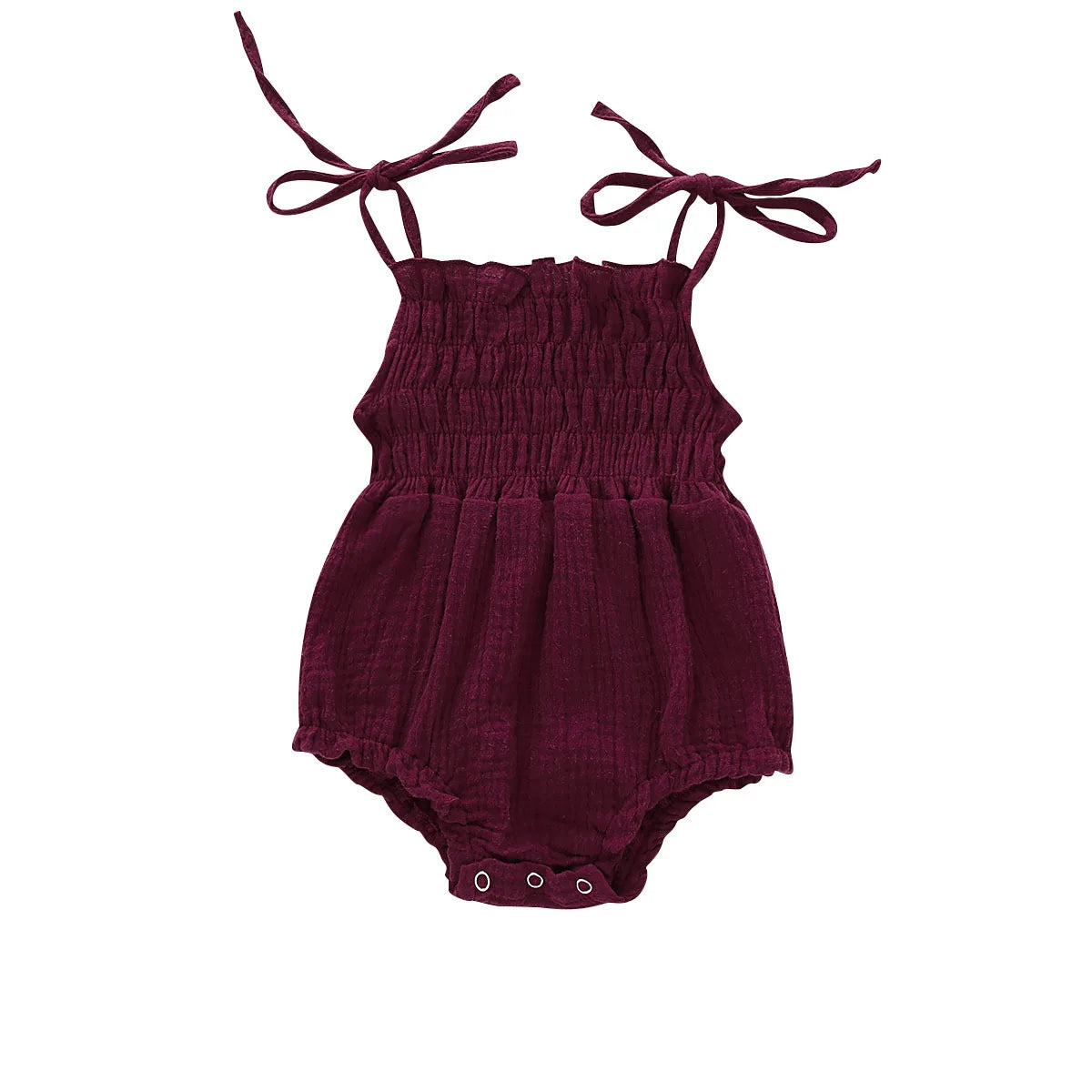 Baby Clothing Summer Newborn Infant Baby Girl Solid Color Sleeveless Romper Jumpsuit Outfit Clothes Cotton Adjustable