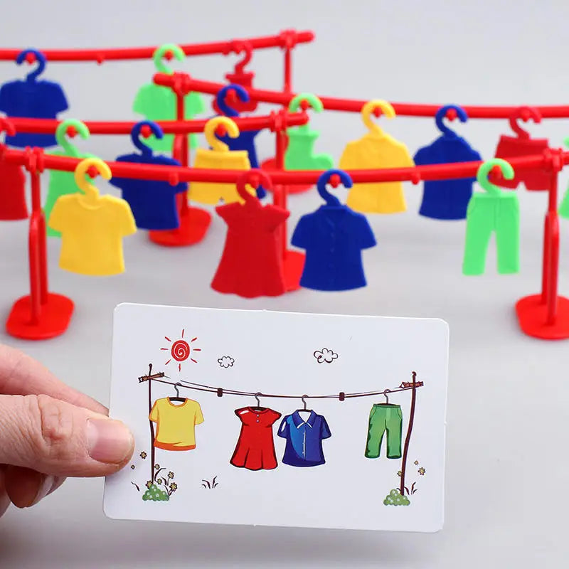 Montessori Color Matching Party Games Educational Toys Logical Thinking Training Clothes Drying Contest Board Game Children Toys