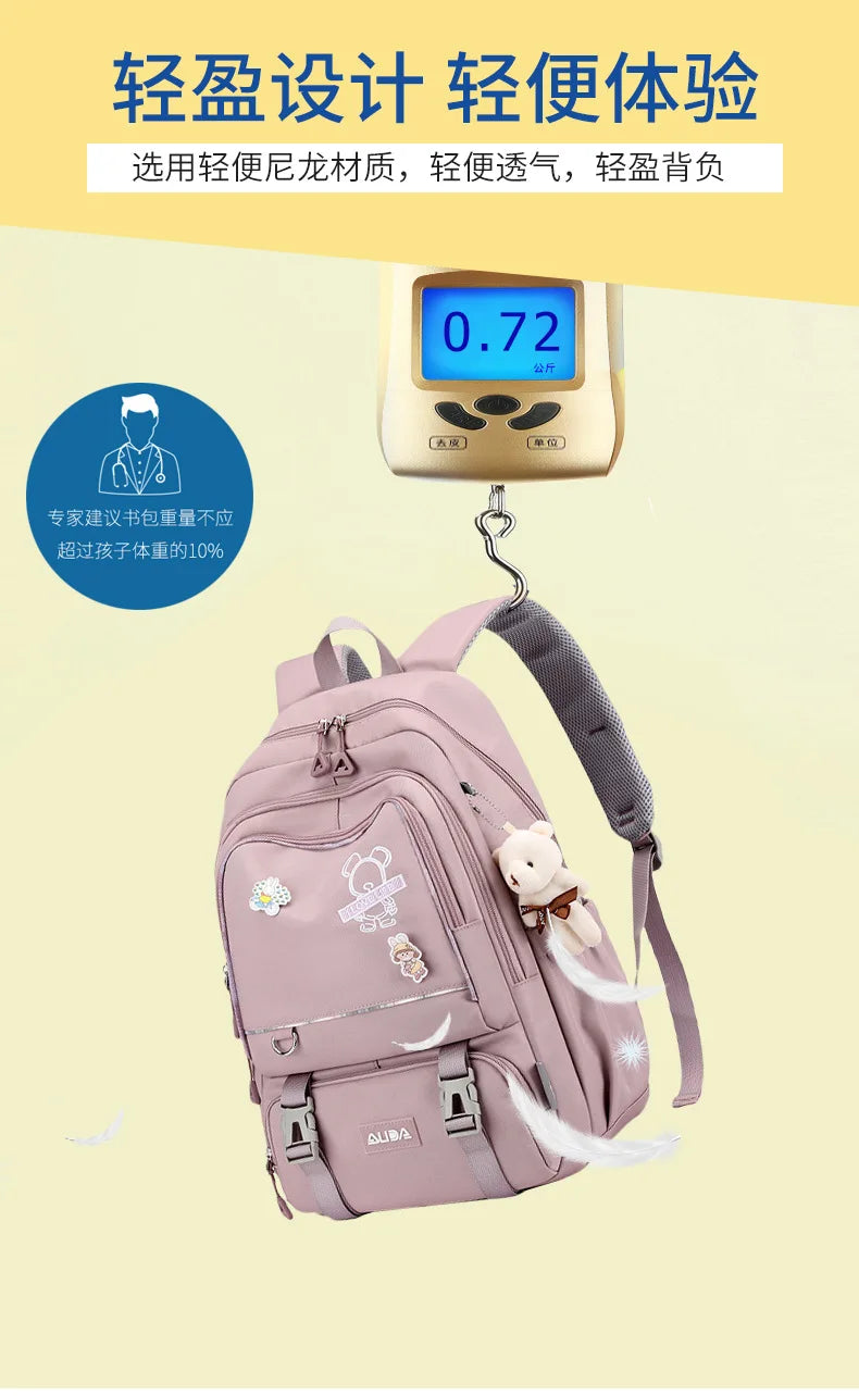 Children School Bags For Girls Large Schoolbag Kawaii Primary School Backpack Kids Book Bag Waterproof Laptop Travel