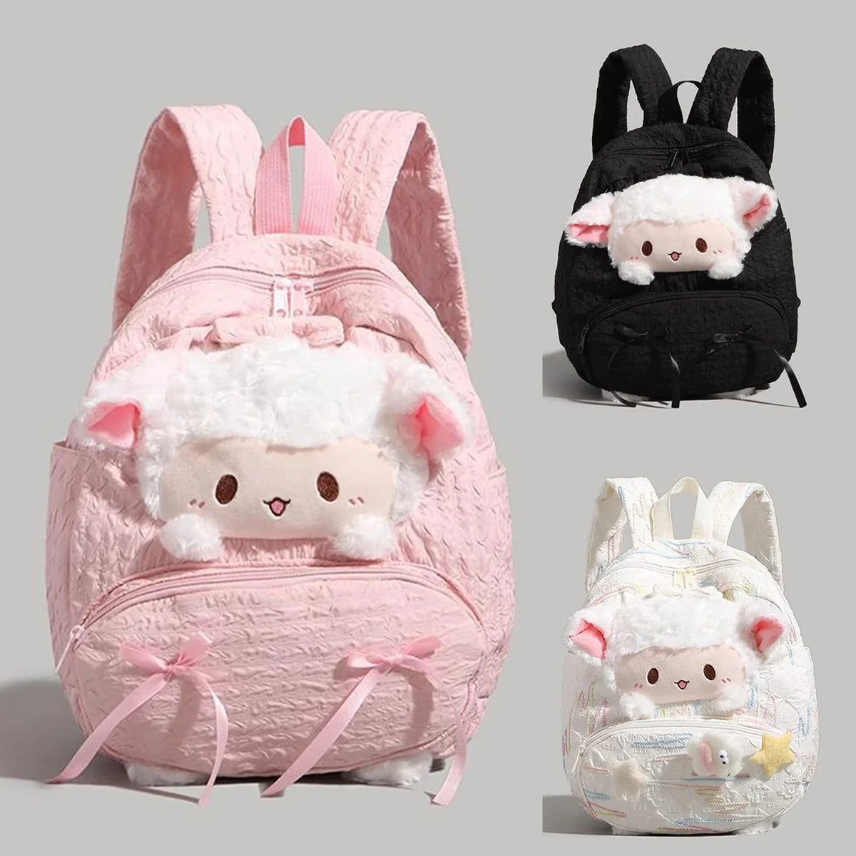 Cute Backpack For girls Cartoon Sheep Large Capacity School Backpack Kids Girls - Baby's World (view 2)