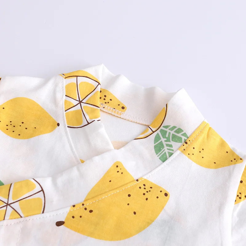 Newborn Baby Summer Onesie Pure Cotton Clothes Boys Girls Cute Fruit Printed Jumpsuit Baby Short Sleeve Thin Monk  Clothes