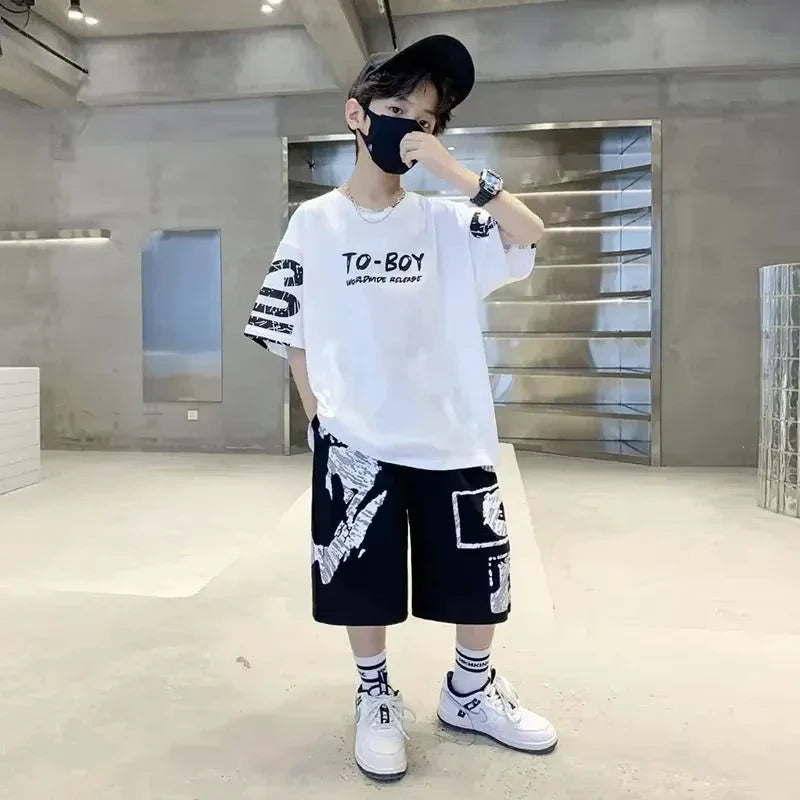 Boys Summer 2 Piece Clothing Set – T-Shirt & Shorts