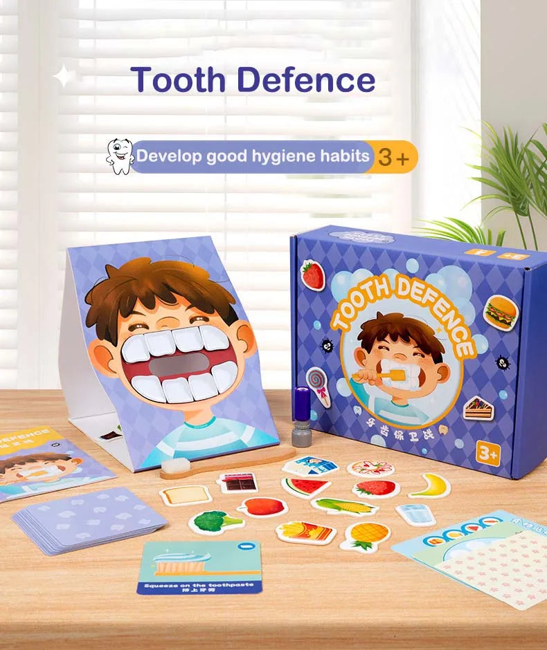 Montessori Parent-Child Interaction Simulation Brush Teeth Childhood Educational Toys Fine Motor Board Games Puzzle Toys For Kid