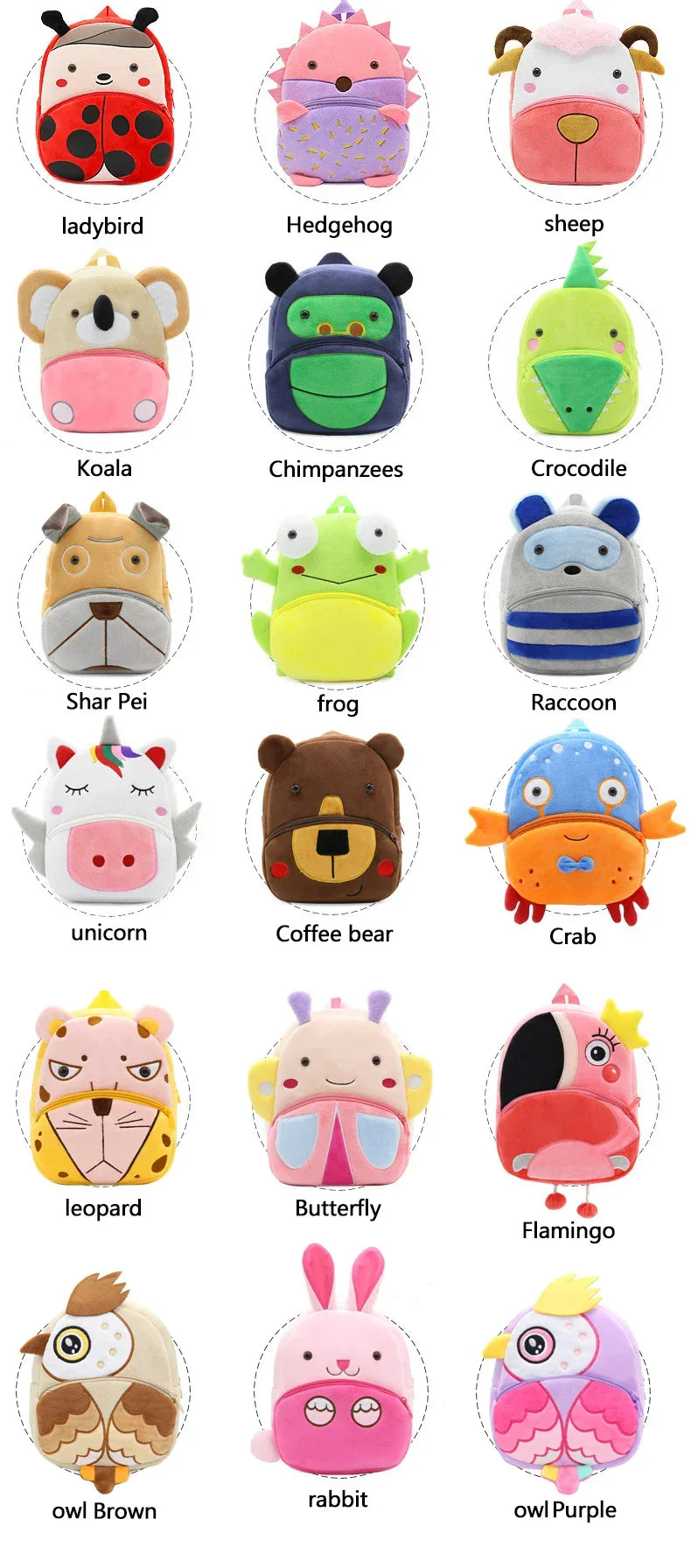 Cute Animals Cartoon Plush Children Backpacks Schoolbag Girls Boys casual Baby Bags - Baby's World (view 11)