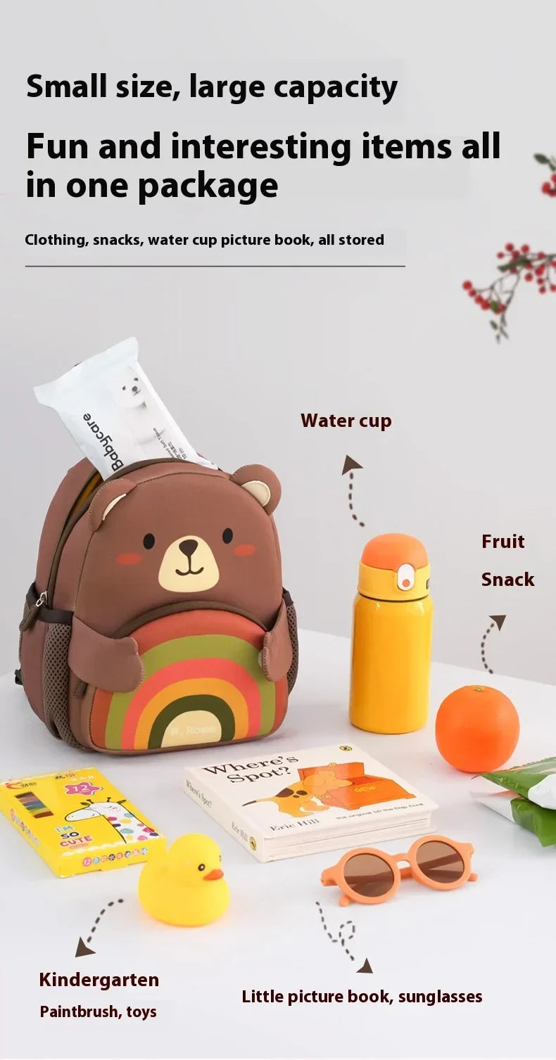 2025 New Arrival Cute Bear & Bunny Kids Backpack - Lightweight School Bag for Preschool Boys Girls, Adorable Toddler Travel