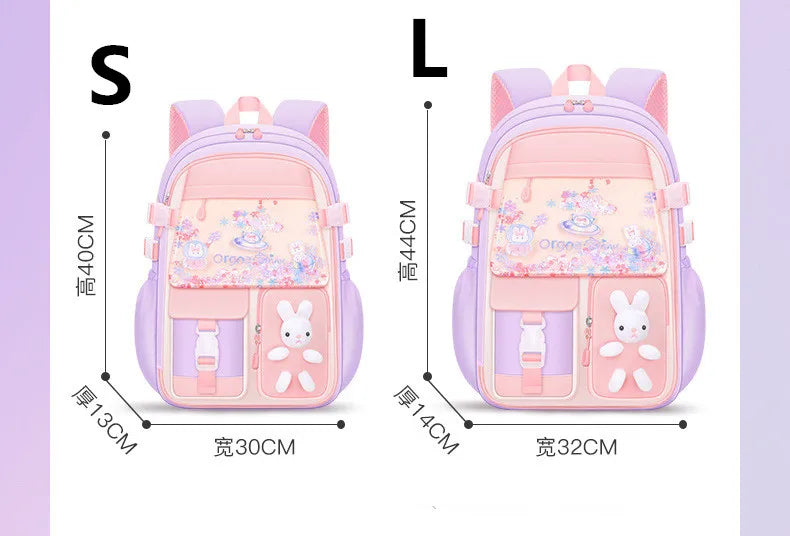 Cute Student Backpack 3pcs/set Primary Schoolbag Rabbits and quicksand Kawaii Student Backpack Teenage Girls Handbag