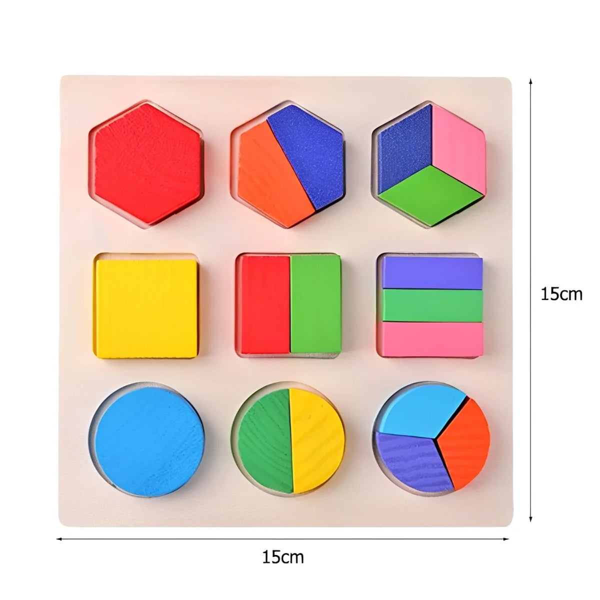 Wooden Puzzle Shape Matching Board Baby Montessori Early Education Toys Wooden Handgrip Board Educational Toys for Children TMZ