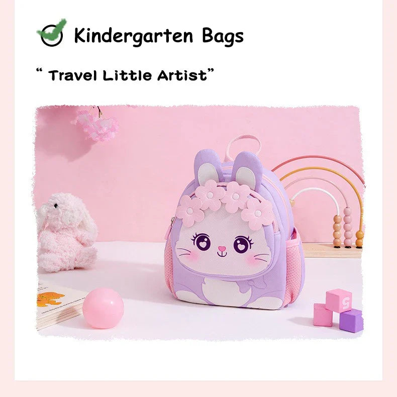 Toddler Backpack for Girls 3-5 Years Old Cartoon Pink Rabbit School Bags Kindergarten Kids Kawaii Bag Mochila Infantil
