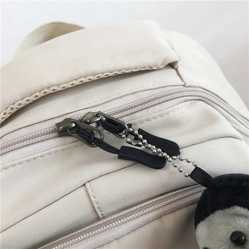 Solid Color Backpack Women Multi-pocket College Book Bag Casual Laptop Backpacks Men Schoolbag For Teenage School Bags For