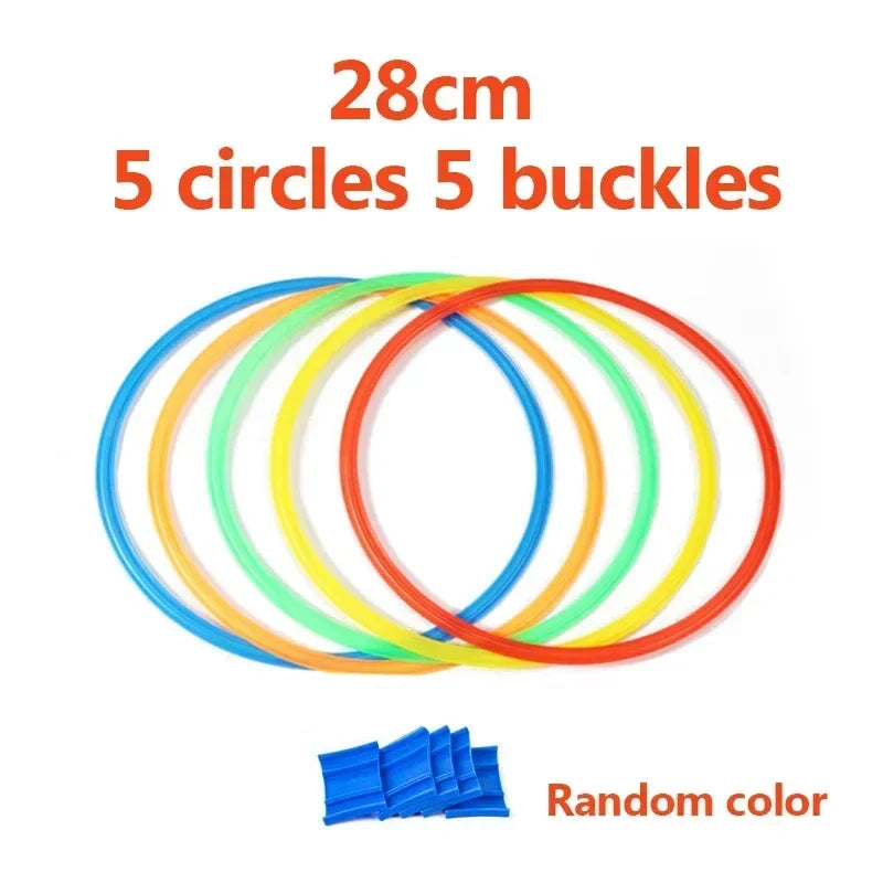 New Outdoor Kids Funny Physical Training Sport Toys Lattice Jump Ring Set Game 10 Hoops 10 Connectors for Park Play Boys Girls