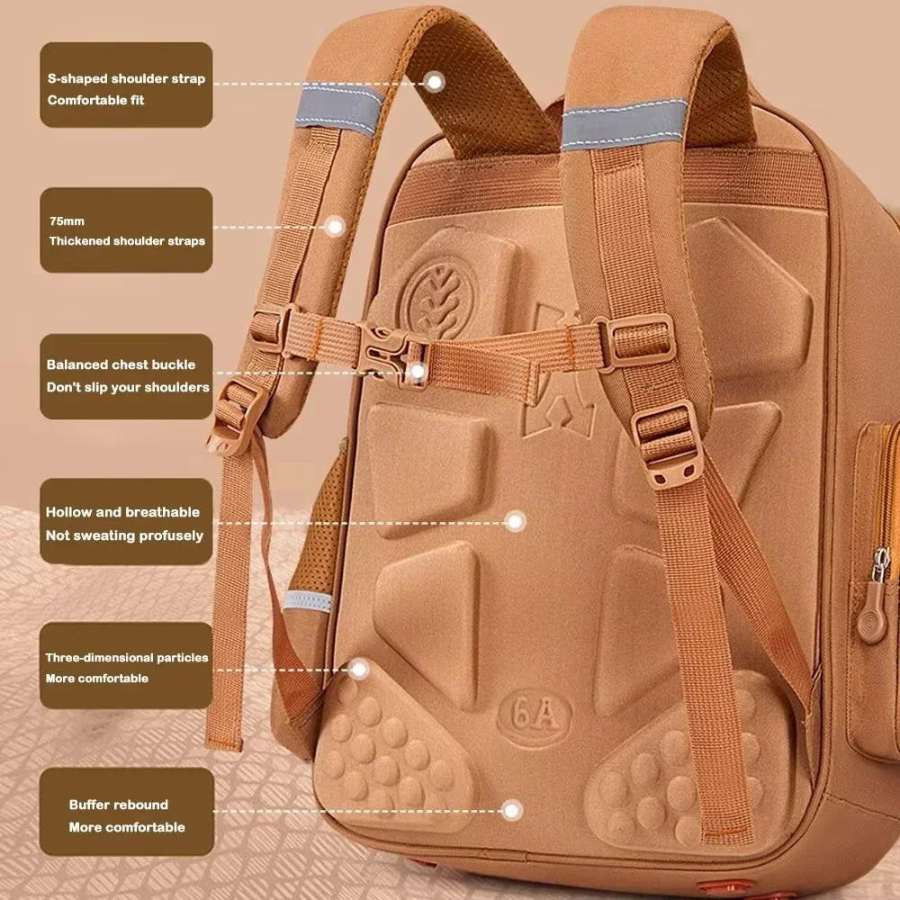 Capybara School Bag Waterproof Backpack Large Capacity Alleviate Burden Protecting Spine Widen Straps Backpack for Students