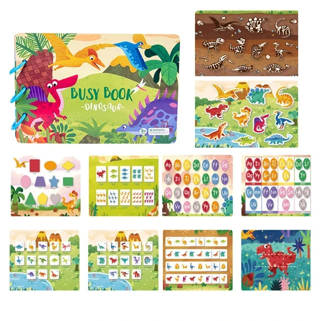 Montessori Busy Book for Kids Toddlers Educational Toys Baby Diy Paste Quiet Book Children Animals Numbers Matching Puzzles Toys