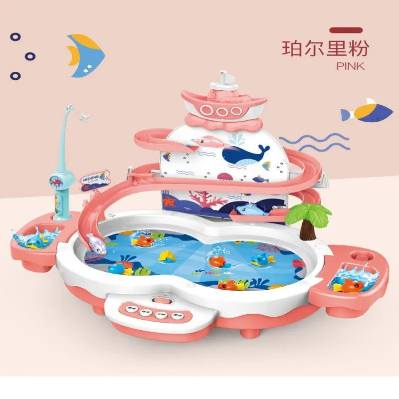 Children's electric fishing toy multi-functional track magnetic levitation music baby education early parent-child interaction