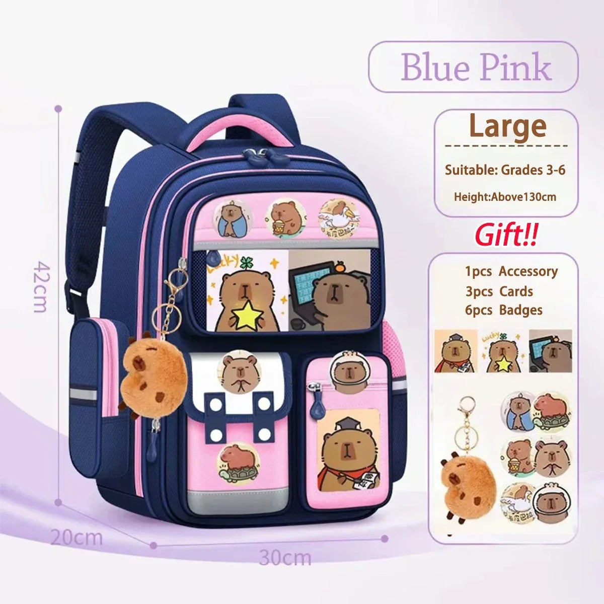 Capybara School Bag Waterproof Backpack | Baby's World Bangladesh