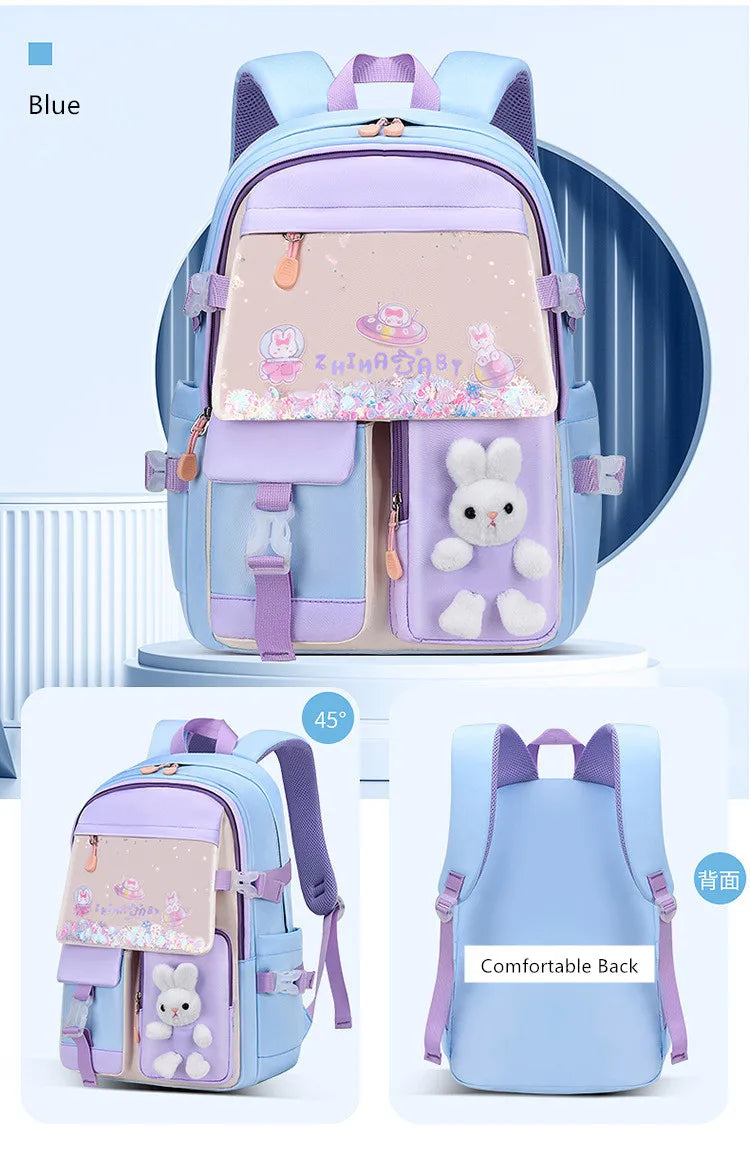 cute school backpack girls schoolbag waterproof book bag student backpack with many pockets elementary school bags for