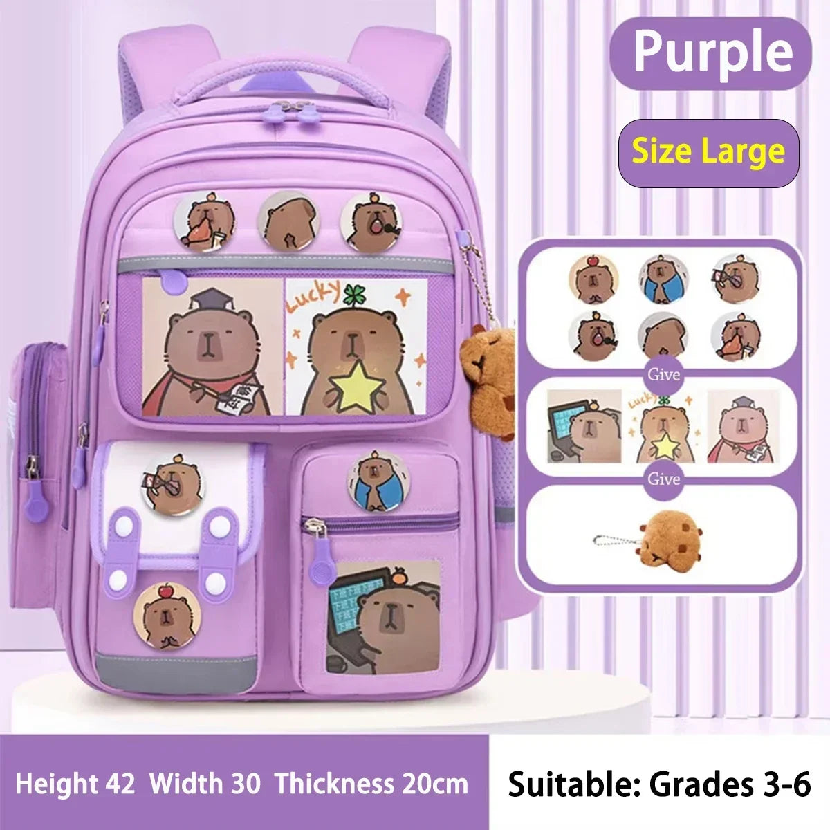 Capybara School Bag Waterproof Backpack | Baby's World Bangladesh