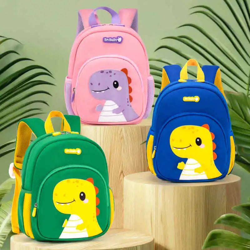 Children Schoolbag Cute Animal Cartoon Dinosaur Nylon Comfortable Chic Fashionable Backpack for Kids Boy Girl - Baby's World