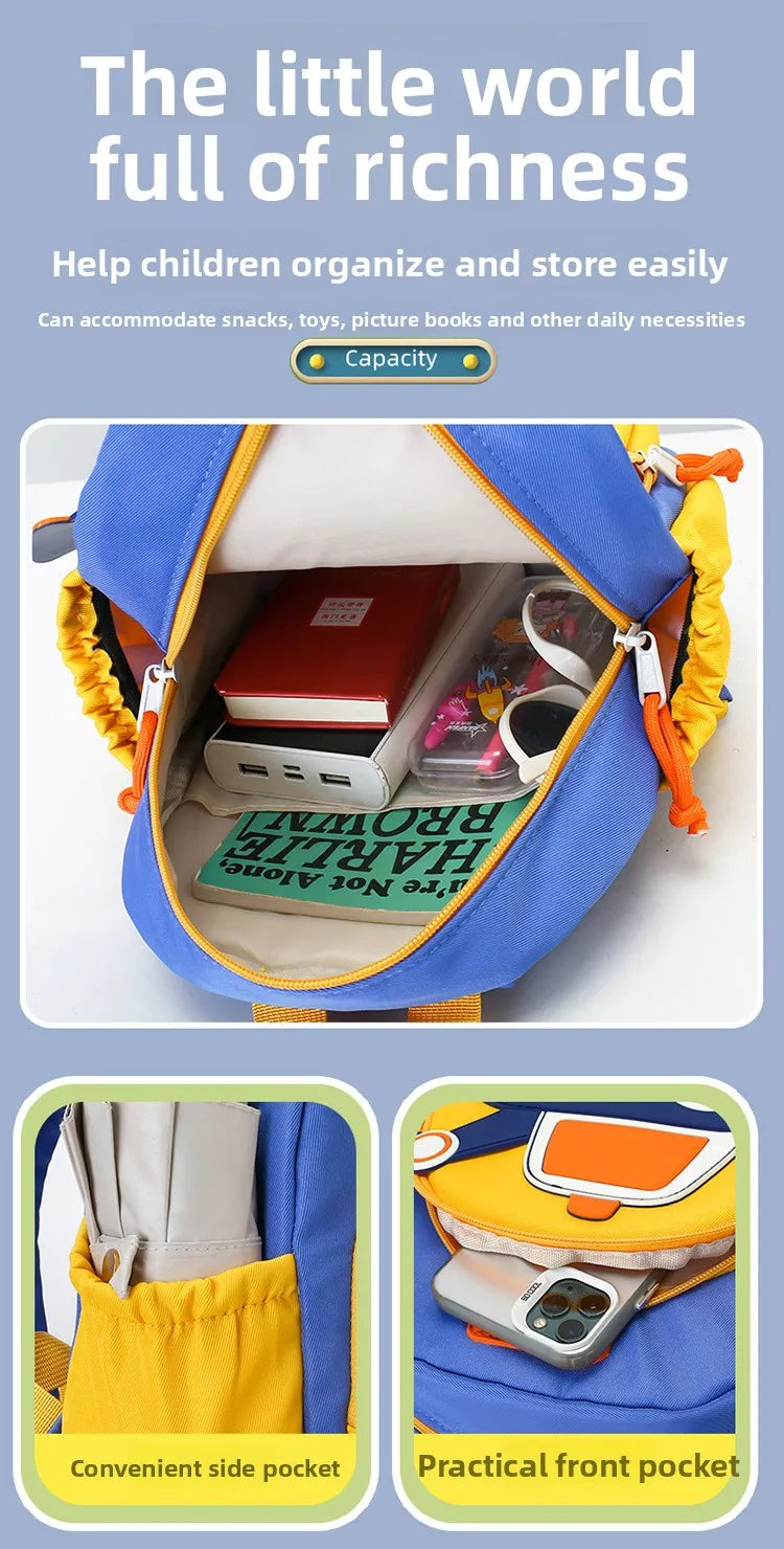 Kids Backpack for Boys Girls Toddler School Kinder garten Cute Construction Truck Car Design Trendy Casual Backpack - Baby's