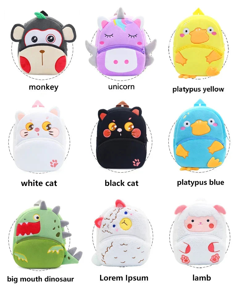 Cute Animals Cartoon Plush Children Backpacks Schoolbag Girls Boys casual Baby Bags - Baby's World (view 12)