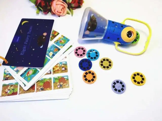 Children's Storybook Torch Projector Kaleidoscope Sky Handrail Galaxy Night Light Up Cartoon Baby Toy For Kids Educational Toys