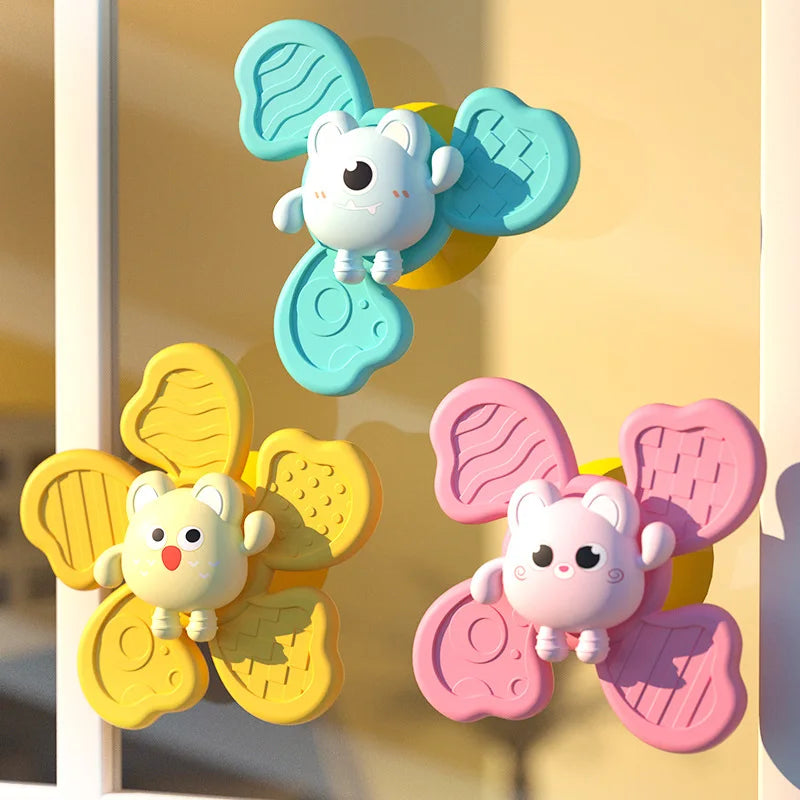 Montessori Baby Bath Toys Boy Children Bathing Sucker Spinner Suction Cup Toy For Kids Funny Child Rattles Teether Toddler Gifts