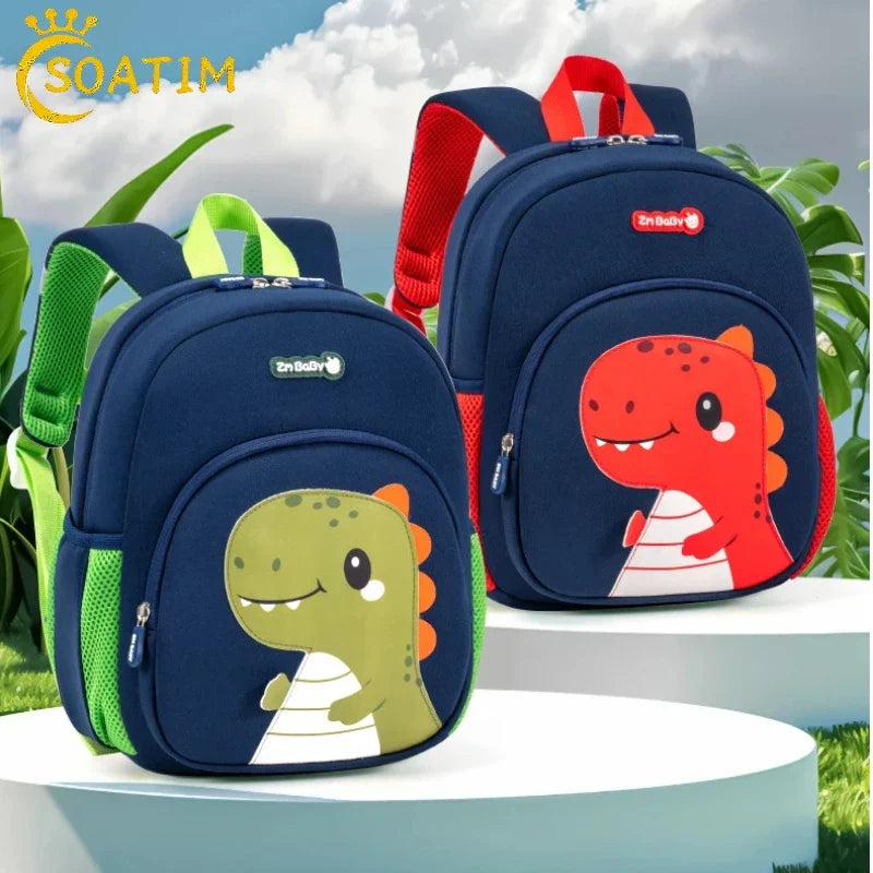 Children Schoolbag Cute Animal Cartoon Dinosaur Nylon Comfortable Chic Fashionable Backpack for Kids Boy Girl - Baby's World