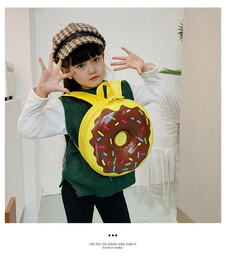 Cartoon Kids Backpack Cute Donut Eggshell | Baby's World Bangladesh