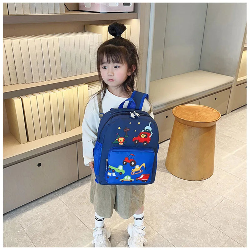 MILANCEL New Children Boys Cartoon Bag Kids Cute Kindergarten Car Backpack Girls 2 Colors Shoulders Bag - Baby's World (view