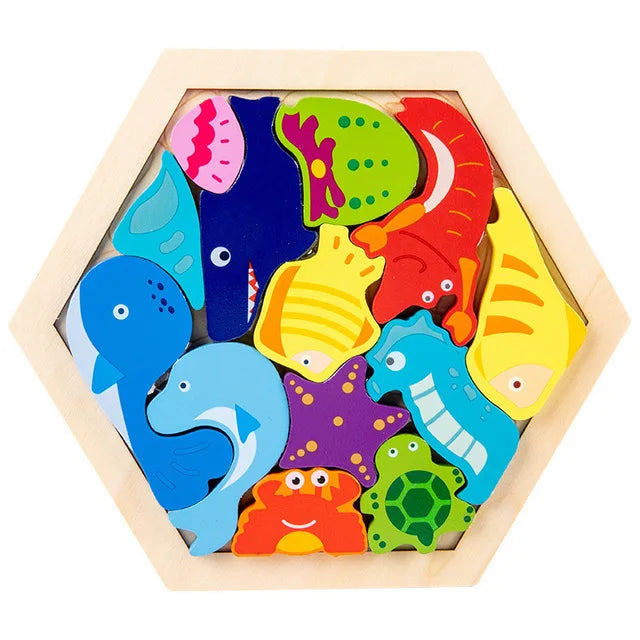 Baby Toy Wooden jigsaw Puzzle Creative 3D Puzzle for Children's Intelligence Development Early Educational toys for Children