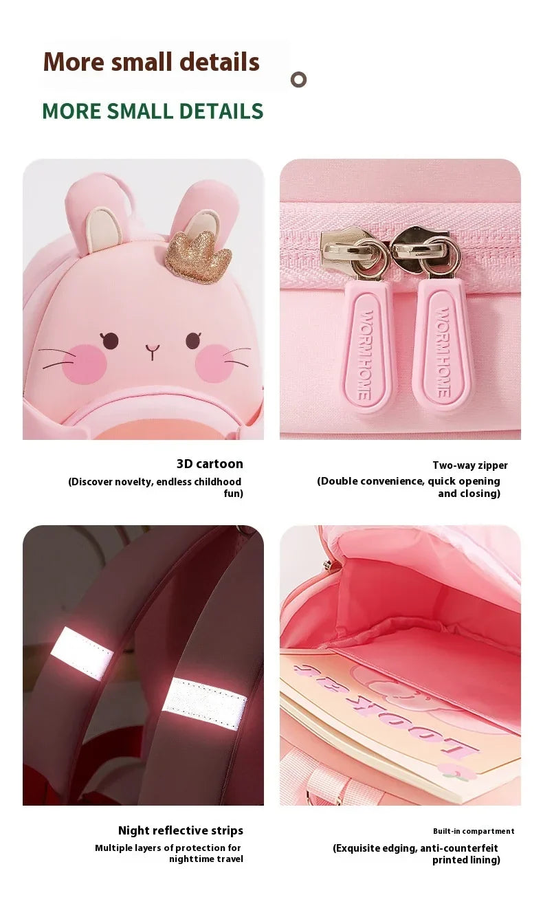 2025 New Arrival Cute Bear & Bunny Kids Backpack - Lightweight School Bag for Preschool Boys Girls, Adorable Toddler Travel