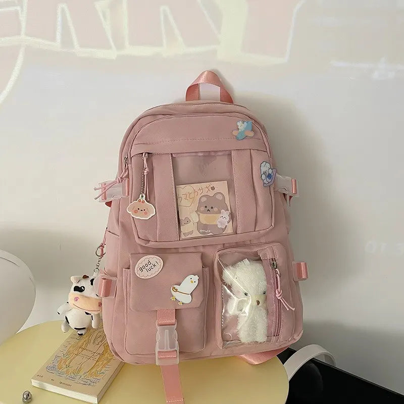 Girls Backpack Cute School Bags For Student Teens Girls Pockets Women Laptop Backpack Harajuku - Baby's World (view 14)