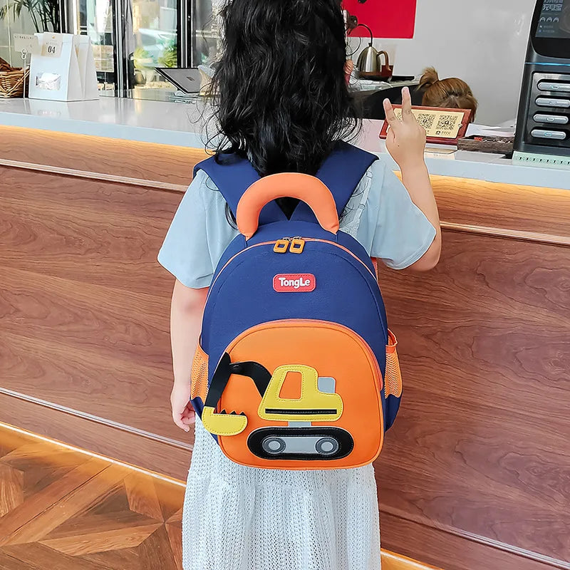 Water Proof Oxford - Water-proof Oxford son garden primary school pupil's school bag cartoon cute excavator private