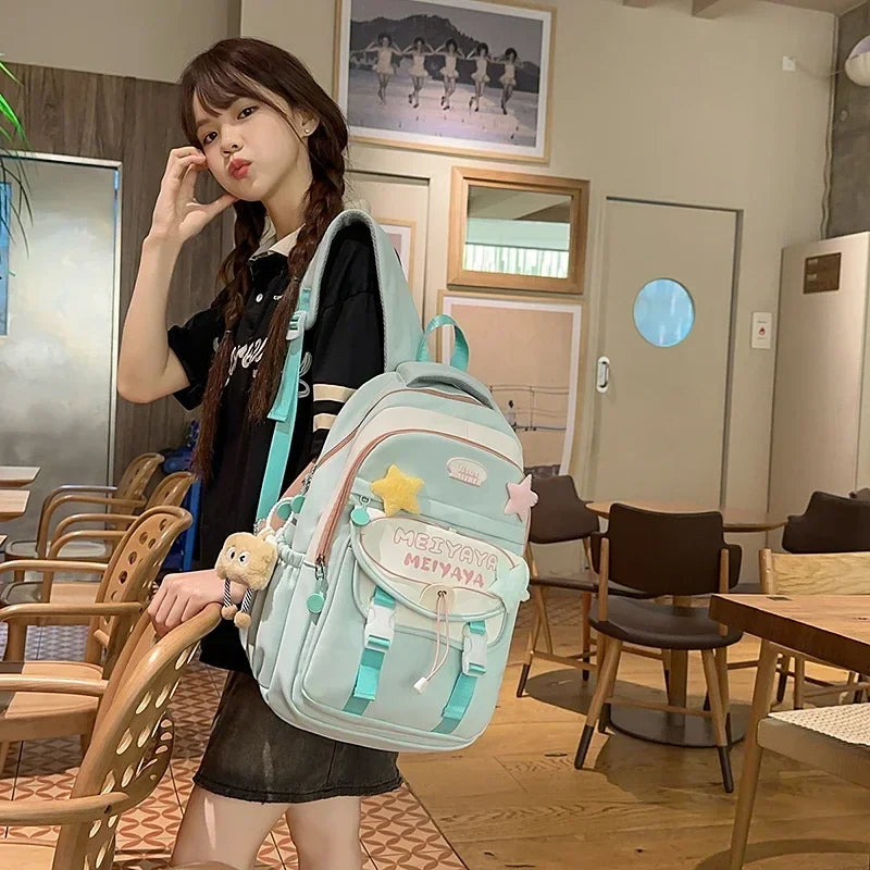 School Bags For Girls Japanese Style Kawaii For Large New Nylon Shoulder Bag Backpack School Set For Kinder Girl Kids