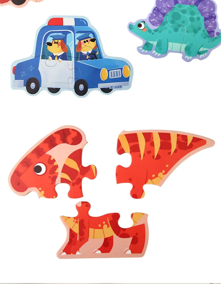 Wooden Jigsaw Puzzle Kids Toy Cartoon Animal Jigsaw Puzzles Game Early Educational Toys Gift Set for Children