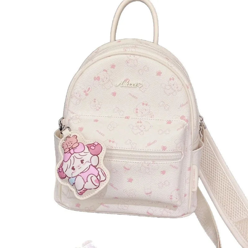 Japanese and Korean PU printed backpack 2025 new small batch original casual minimalist ultra-light travel backpack school