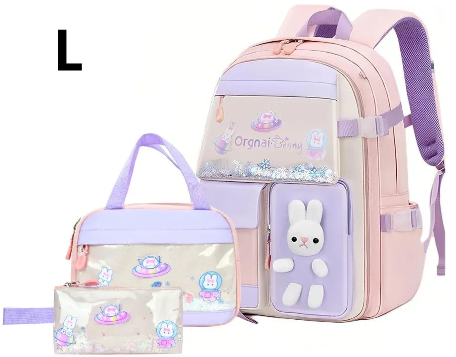 Cute Student Backpack 3pcs/set Primary | Baby's World Bangladesh