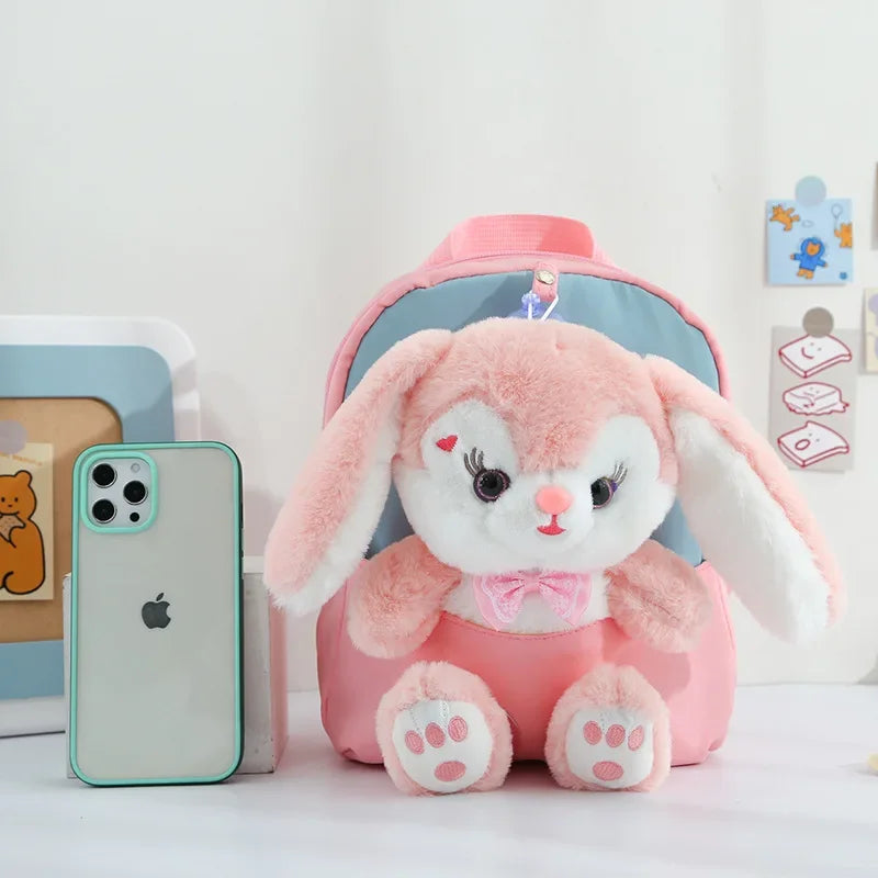 Cartoon Kindergarten Backpack New Children's School Bag Cute Plush Rabbit Doll Backpack - Baby's World (view 5)