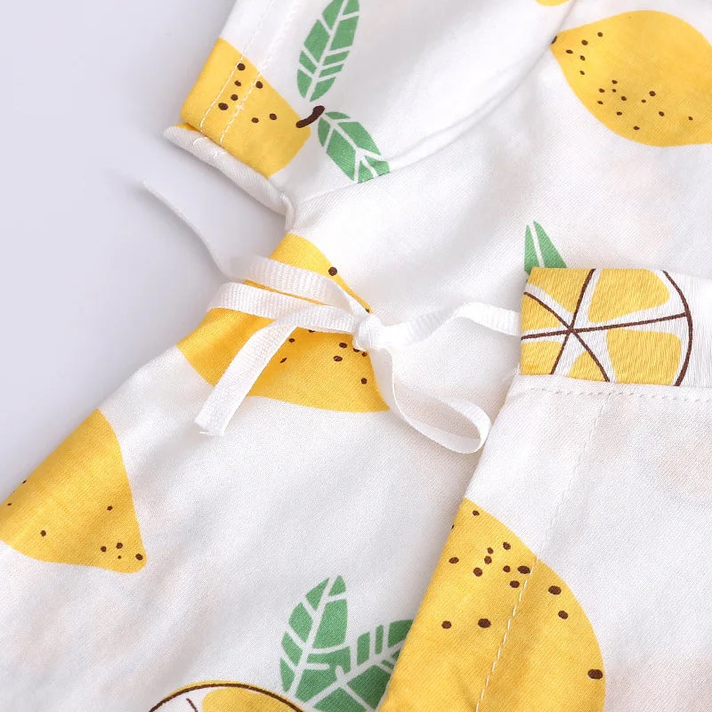 Newborn Baby Summer Onesie Pure Cotton Clothes Boys Girls Cute Fruit Printed Jumpsuit Baby Short Sleeve Thin Monk  Clothes