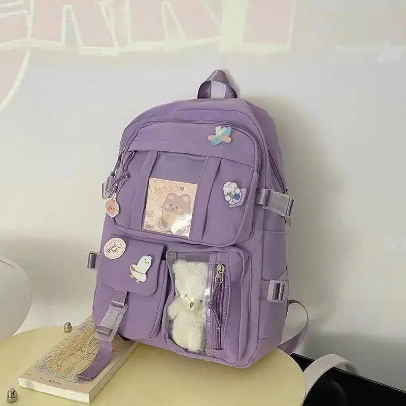 Girls Backpack Cute School Bags For Student Teens Girls Pockets Women Laptop Backpack Harajuku - Baby's World (view 3)