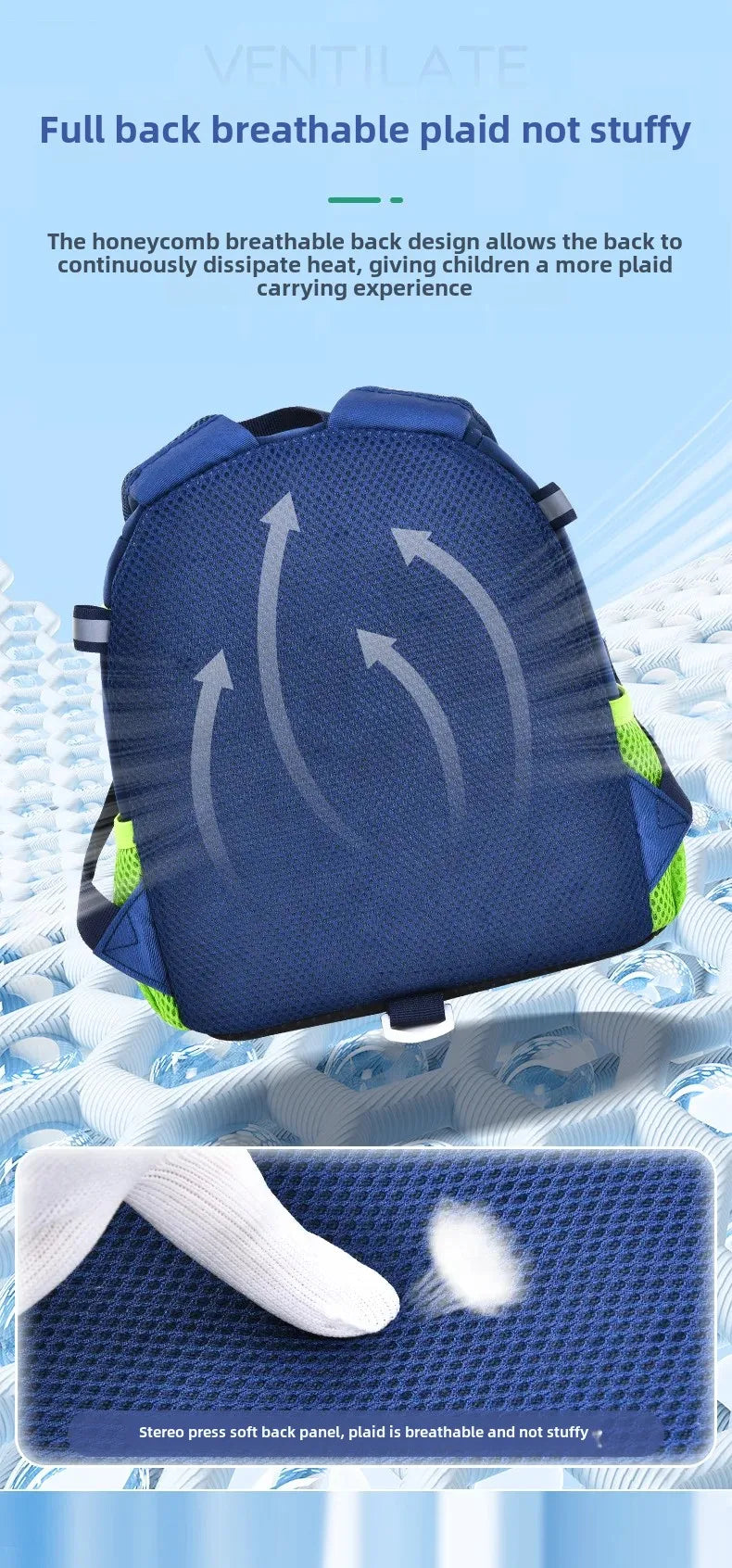 New Cartoon Dinosaur Kindergarten Backpack Spine Protection Lightweight School Bag for Primary School Children - Baby's