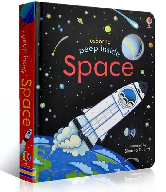 Usborne Peep Inside Space Educational English Picture Book for Kids Baby Bedtime Reading Planet 3D Flap Board Books