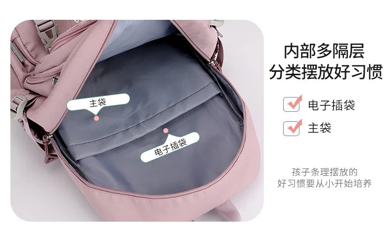 Children School Bags For Girls Large Schoolbag Kawaii Primary School Backpack Kids Book Bag Waterproof Laptop Travel