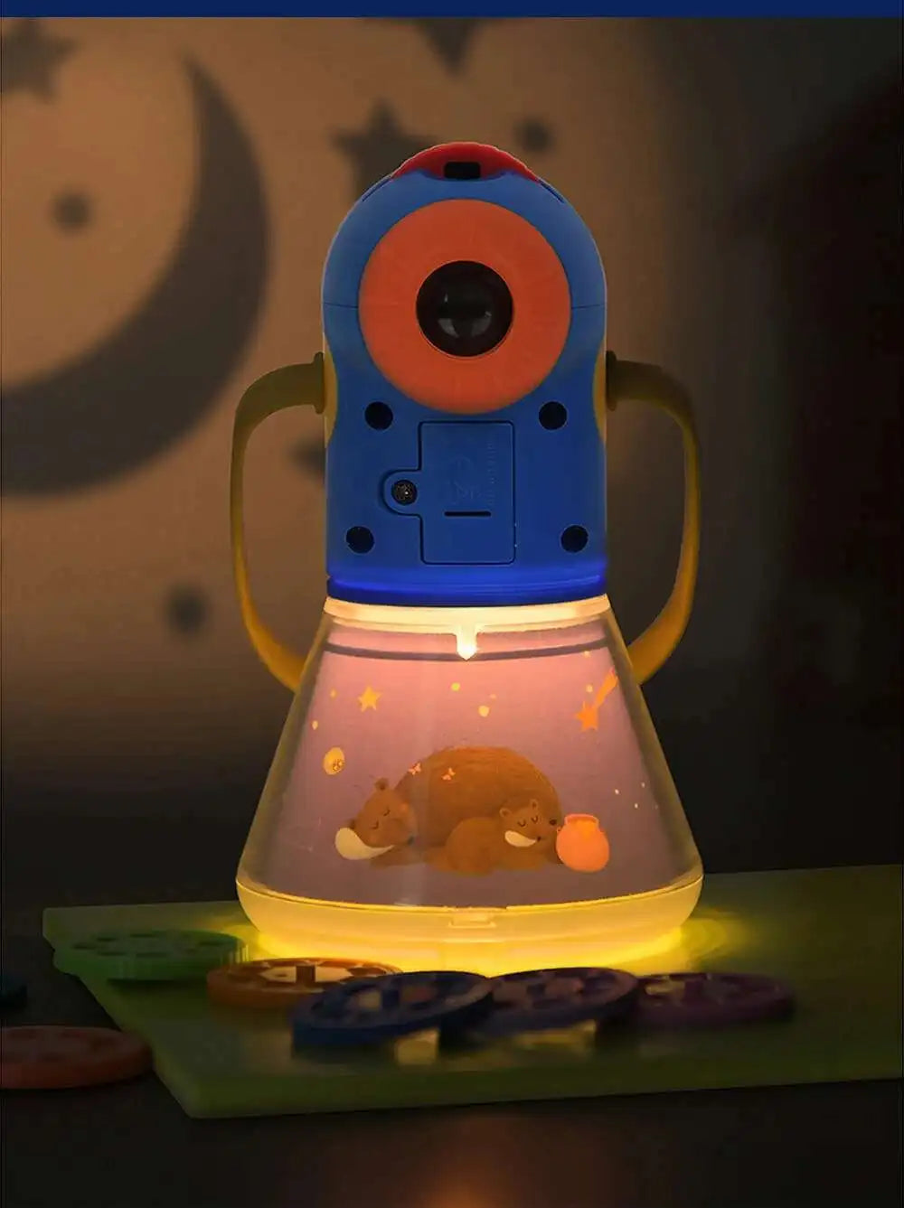 Children's Storybook Torch Projector Kaleidoscope Sky Handrail Galaxy Night Light Up Cartoon Baby Toy For Kids Educational Toys