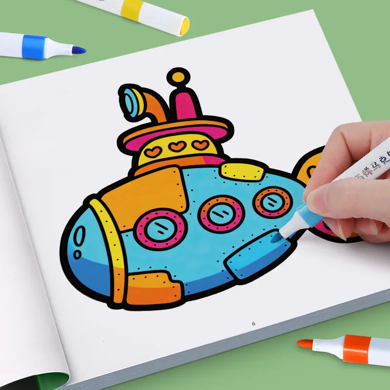 24 Page Fun Coloring Book, Warm Moments for Girls, Creative Entertainment, Fantasy Illustrations, Hand Drawn Art Drawing Book