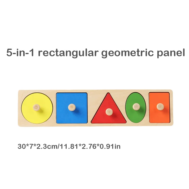 Montessori Wooden Shape Puzzle for Babies – Color & Geometry Learning Board