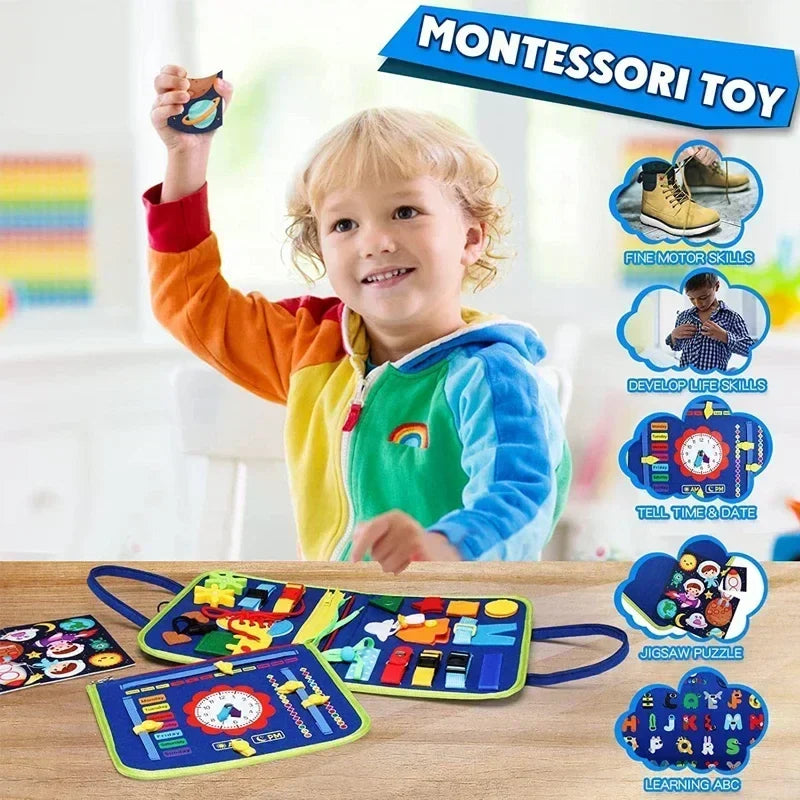 Montessori Kids Travel Toy Felt Activity Quiet Books Busy Board Activity Educational Sensory Learning Book