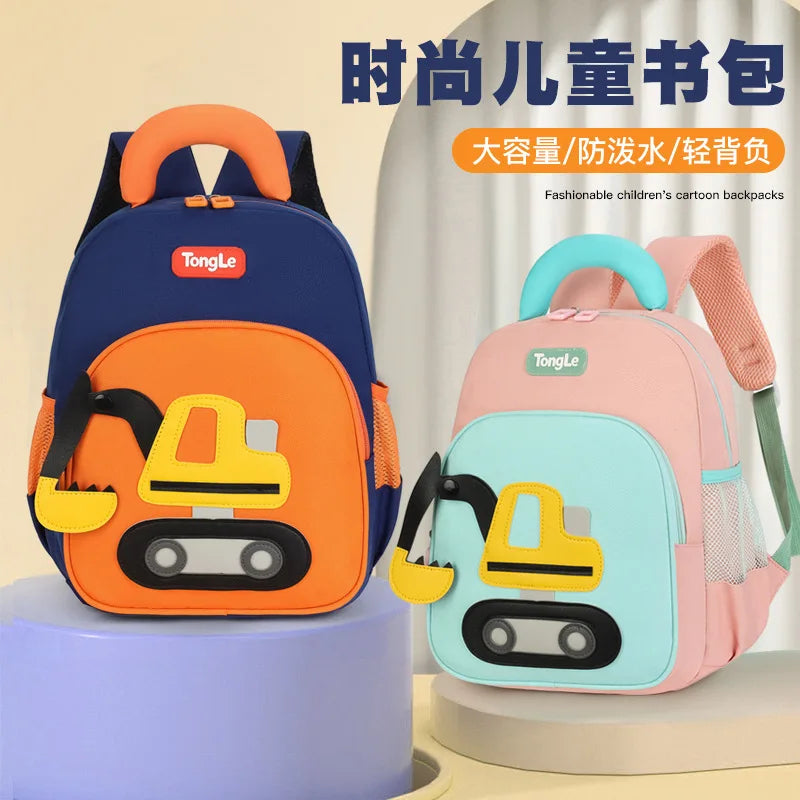 Water Proof Oxford - Water-proof Oxford son garden primary school pupil's school bag cartoon cute excavator private
